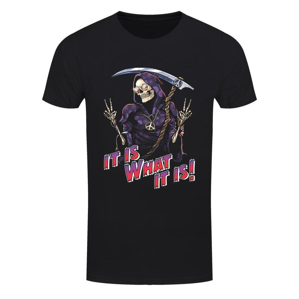 Happy Reaper It Is What It Is Mens Black Tshirt